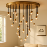 Pearl Round Chandelier 48"